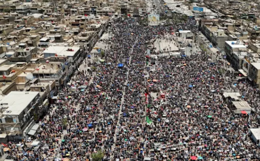 Puluhan Ribu Warga Irak Gelar Aksi Dukung Iran Hadapi Israel